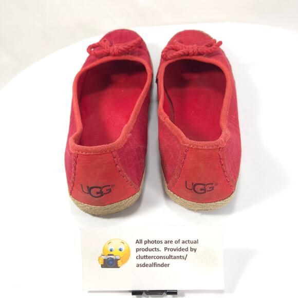 UGG Canvas Casual Ballet Flats Slip On Womens Size 8 1008397 Red - Picture 3 of 9